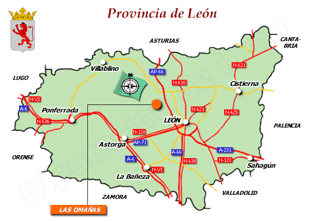 Mapa de la provincia de León
